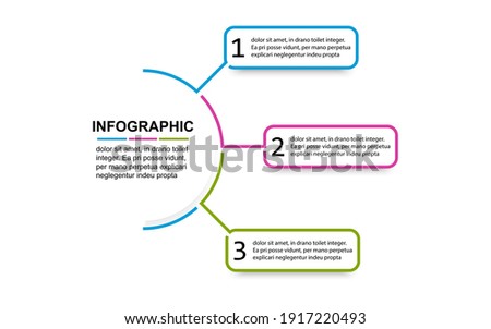 Timeline 3 point banner elements and numbers. Semicircle presentation business infographic template with three options. Business concept with 3 steps. Process diagram, workflow layout, info graph, web
