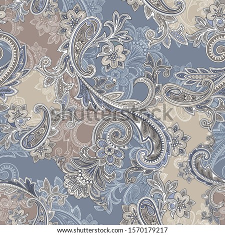 Seamless paisley traditional pattern on vector . Paisley ornamental pattern for textile design and fabrics 