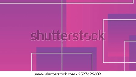 A bold and colorful abstract design featuring layered pink and purple rectangles, intersected by white lines. Ideal for modern backgrounds and design elements