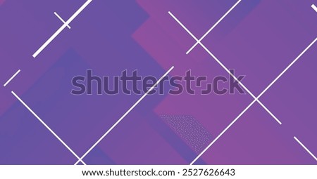 A bold and colorful abstract design featuring layered purple and blue rectangles, intersected by white lines. Ideal for modern backgrounds and design elements