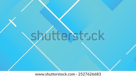 A modern abstract design featuring layered blue gradients, intersected by white geometric lines. Ideal for contemporary backgrounds and digital art projects.