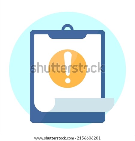 Tablet with exclamation mark on orange circle, concept vector illustration. flat design vector eps10, simple and modern graphic element for app or web ui