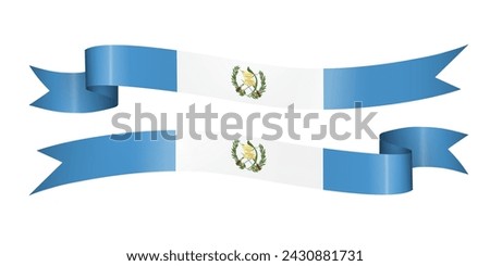 set of flag ribbon with colors of Guatemala for independence day celebration decoration