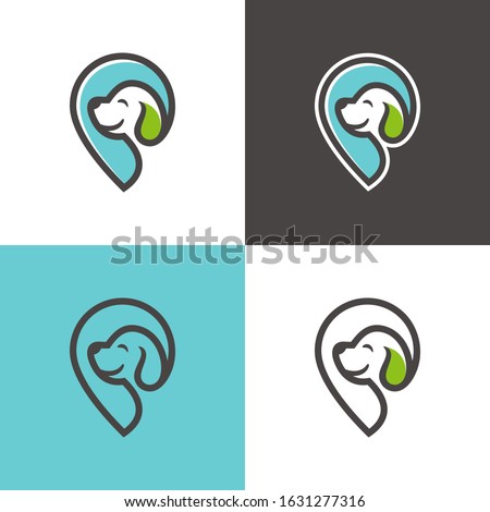 Initial Letter P Dog Logo Design Template