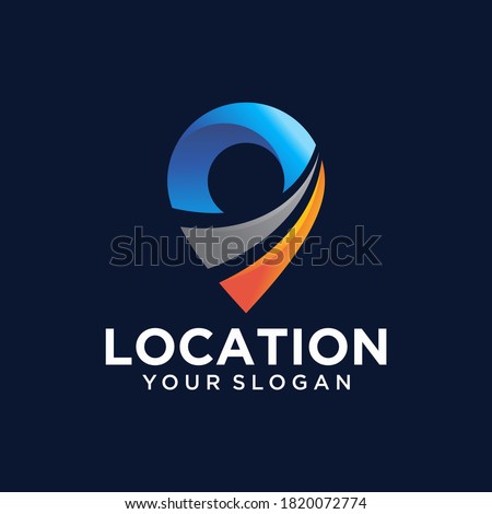 Abstract Colorful Pin Location Symbol Logo Icon Vector Template
