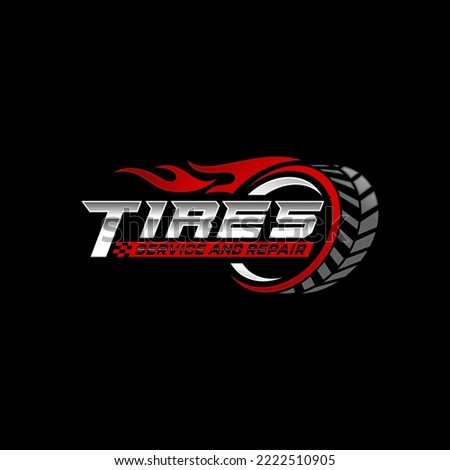 Car wheel in fire flame. Vector logo design template. Illustration vector graphic of automotive tires shop logo design template