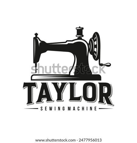 Sewing Machine Logo design concept, Tailor Sewing vector, Fashion Simple Design Template, Vector Illustration