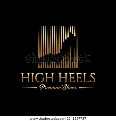 Ladies Shoes Logo Design Template. elegance high heel footwear logo. Women's shoes template. Fashion and Feminine logo design template. Vector illustration.