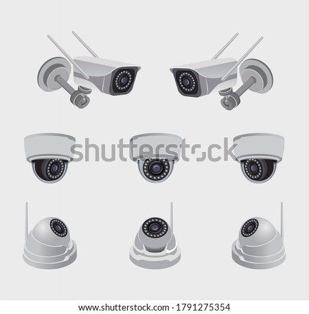 A Set of Video Surveillance and CCTV, Vector