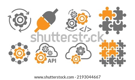 Third party integration icon. Third Party Integration Using Cloud Computing. 3rd Party API. Third-Party Verification. API and App Integration Solutions. Vector.