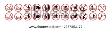 Escalator sign, Escalate sign and warning vector set. Simple set of escalation vectors sign vector icons for metro, underground, subway, MTR and MRT. For safe work. For any use. Warns. Vector.
