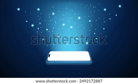 Bright and Luminous Smartphone Display. Glowing light smart mobile devices and tablet computer Screen. Mobile Technology Vector Illustration