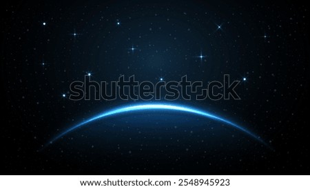 Minimalist Earth Technology and Solar Eclipse: Global Innovation, Natural Phenomena, and Horror Concept Background and Banner Design. Vector.