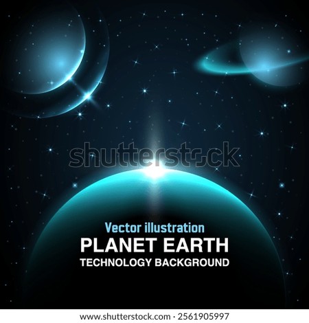 Planet Earth and Galaxy Space Square Card Vector Set: Stunning Solar System Designs Featuring Mercury, Venus, Earth, Moon, Mars, Jupiter, Saturn, and Asteroids for Social Media Posts, Flyers, Brochure