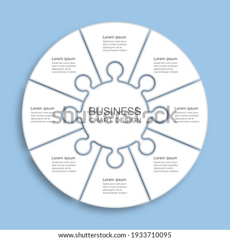 Business chart Design. Diagram divided into eight processes. Presentation template.