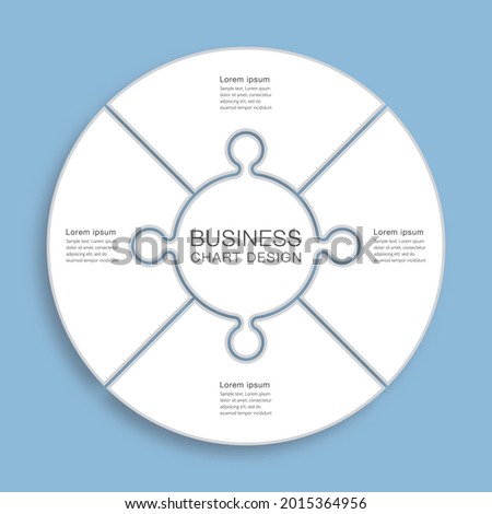 Business chart Design. Diagram divided into four processes. Presentation template.