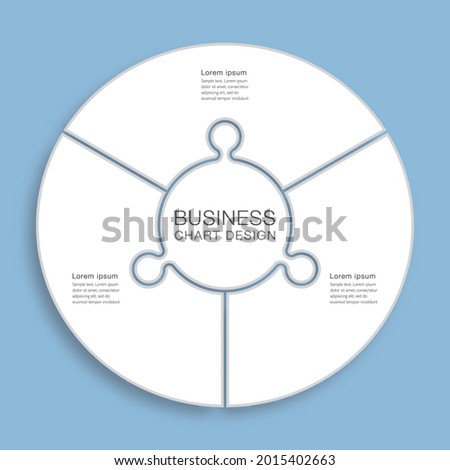 Business chart Design. Diagram divided into three processes. Presentation template.