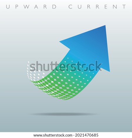 Upward current. Arrow graphics. Design element.