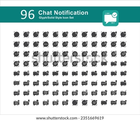 Illustration of Chat Notification Collection design Glyph Icon. Chat Notification Outline Glyph Pack. Set of Chat Notification Solid Icon