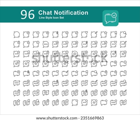 Illustration of Chat Notification Collection design Line Icon. Chat Notification Outline Icon Pack. Set of Chat Notification Line Icon