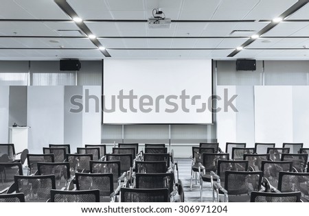 Business meeting Seminar room conference and Seats with Blank Mock up white board