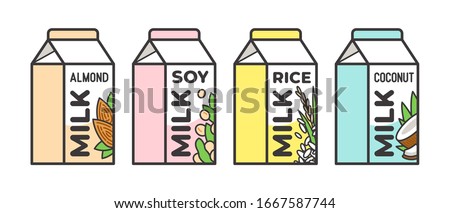 Similar – Image, Stock Photo Ingredients for almond, rice and oat milk
