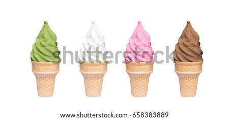 Similar – Image, Stock Photo Soft vanilla ice cream with chocolate stick