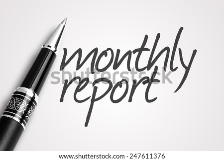pen writes monthly report on paper