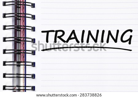 training words on spring note book.