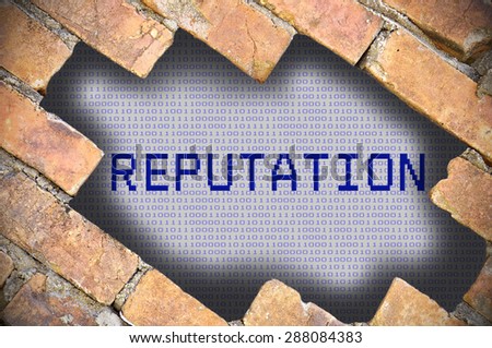 Hole In Brick Wall With reputation Word.