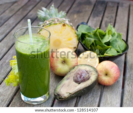 healthy juice made of freshly juiced fruits and vegetables