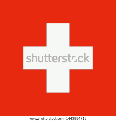 Swiss happy national day banner. Switzerland flag vector icon.