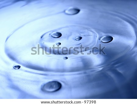 Water circles and bubbles, blue tones