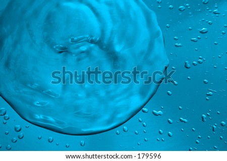 Blue toned drops on clean surface