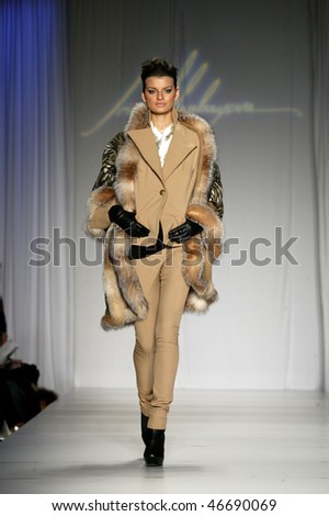 NEW YORK - FEBRUARY 13: Model walks the runway at the Irina Shabayeva, winner of Project Runway 6, Collection for Fall/Winter 2010 during Mercedes-Benz Fashion Week on February 13, 2010 in New York