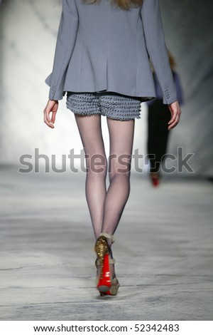 NEW YORK - FEBRUARY 17: A model is walking the runway at the PHILLIP LIM Collection for Fall/Winter 2010 during Mercedes-Benz Fashion Week on February 17, 2010 in New York.