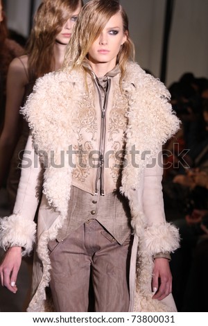 NEW YORK - FEBRUARY 15: Top model Sigrid Agren walks the  runway at the DIESEL BLACK GOLD Fall 2011 Collection presentation during Mercedes-Benz Fashion Week on February 15, 2011 in New York.