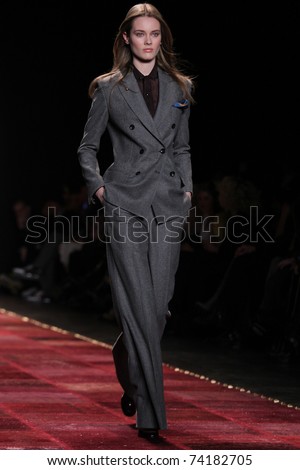 NEW YORK - FEBRUARY 13: Top model Jac Jagaciack opens the runway at the Tommy Hilfiger Fall 2011 Collection during Mercedes-Benz Fashion Week on February 13, 2011 in New York.