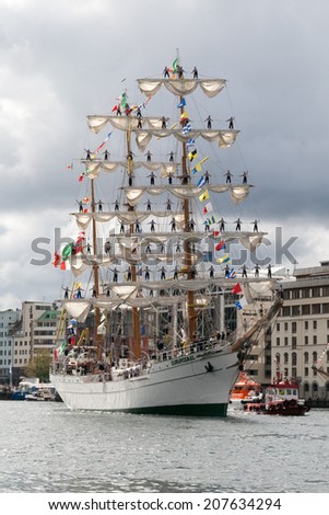 BERGEN - AUGUST 2014: Sail Ships and yachts \