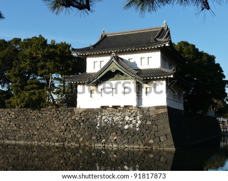Castle keep at the Imperial Palace in Tokyo Japan