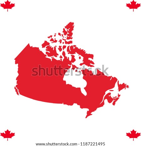 Canadian map with leaves