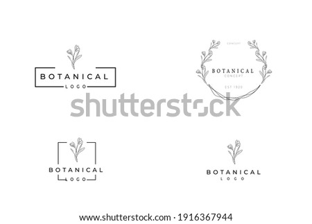 organic botanical minimal natural iconic graphic decor linear simple floral logo design
