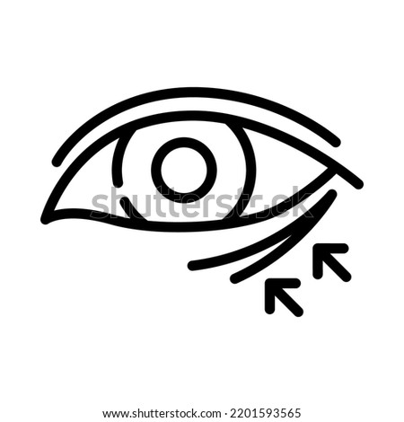 Crows feet surgery outline icons. Rejuvenation of wrinkles around the eyes. For plastic surgery clinic, medical and beauty publications. Vector Illustration.