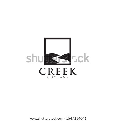 Creek and river icon logo design inspiration vector template