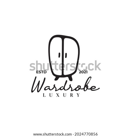 Simple vintage black wardrobe vector logo design