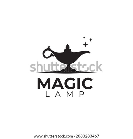 Black Traditional magic lamp vector logo design