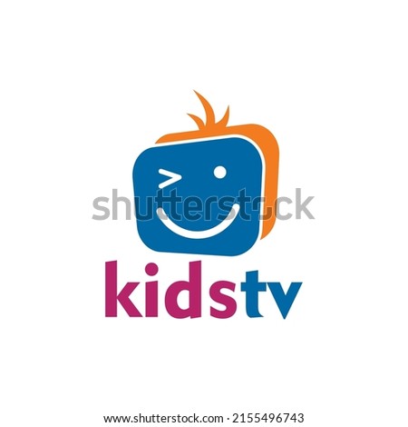 Kids tv channel vector logo design