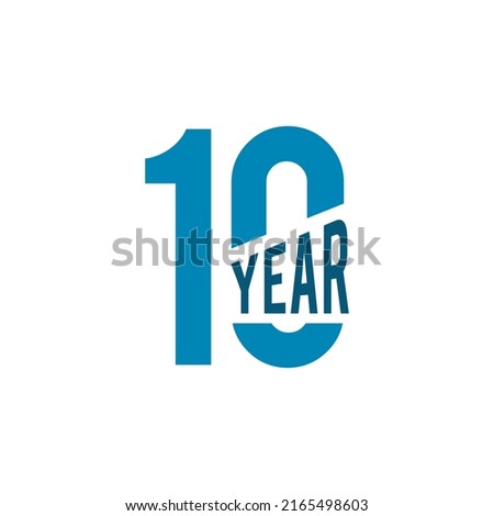 10th year celebration anniversary vector logo design