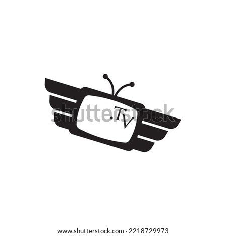 TV Channel wings vector logo design