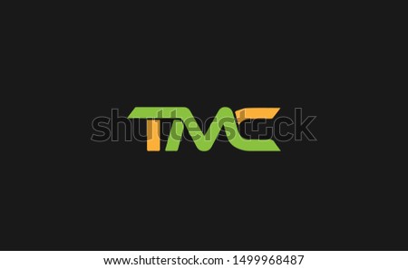 TMC Letter Logo Design with Creative Modern Trendy Typography